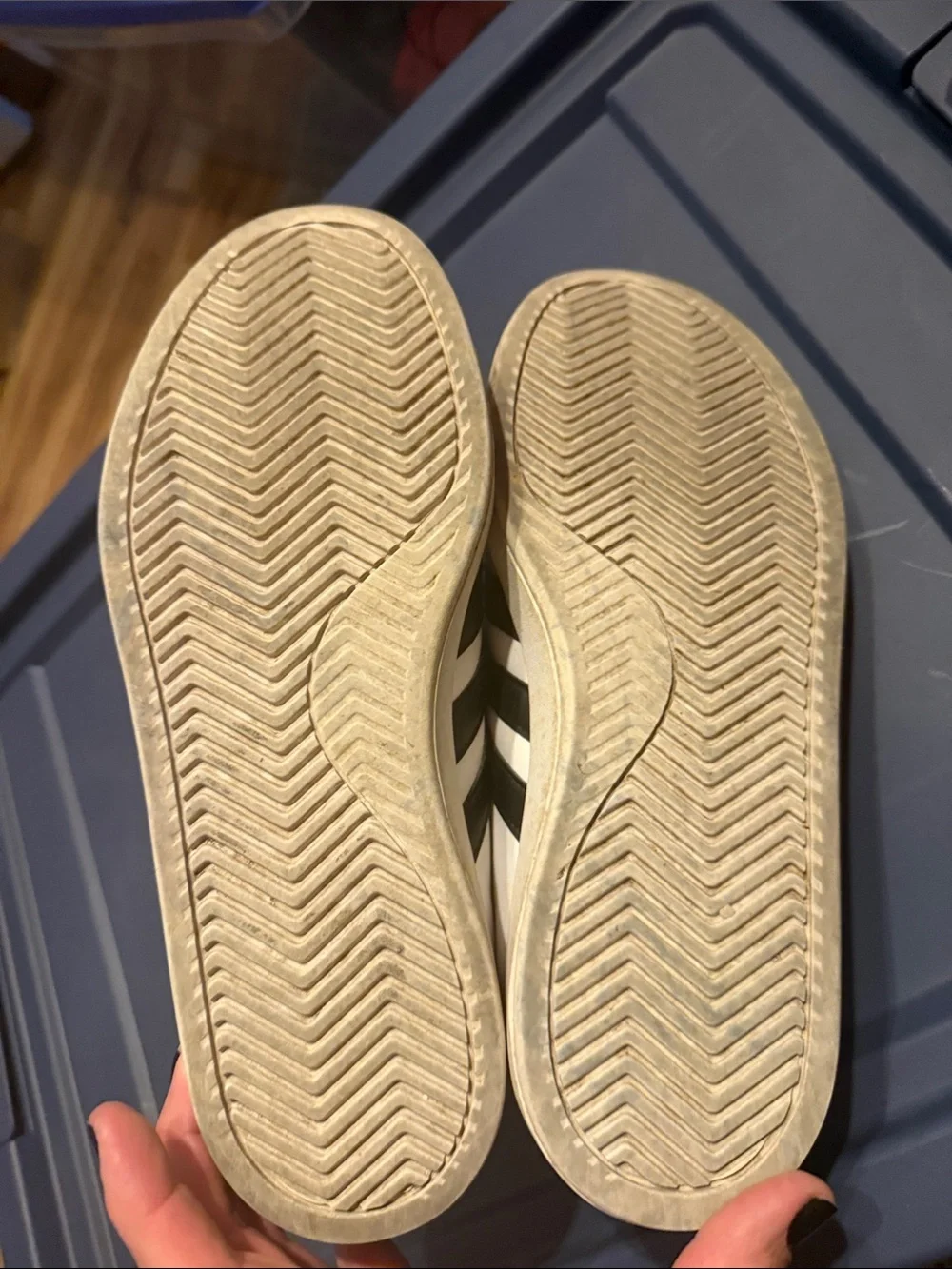 adidas White Sneakers with Black Stripes